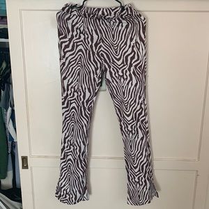Brown Zebra Striped Pants